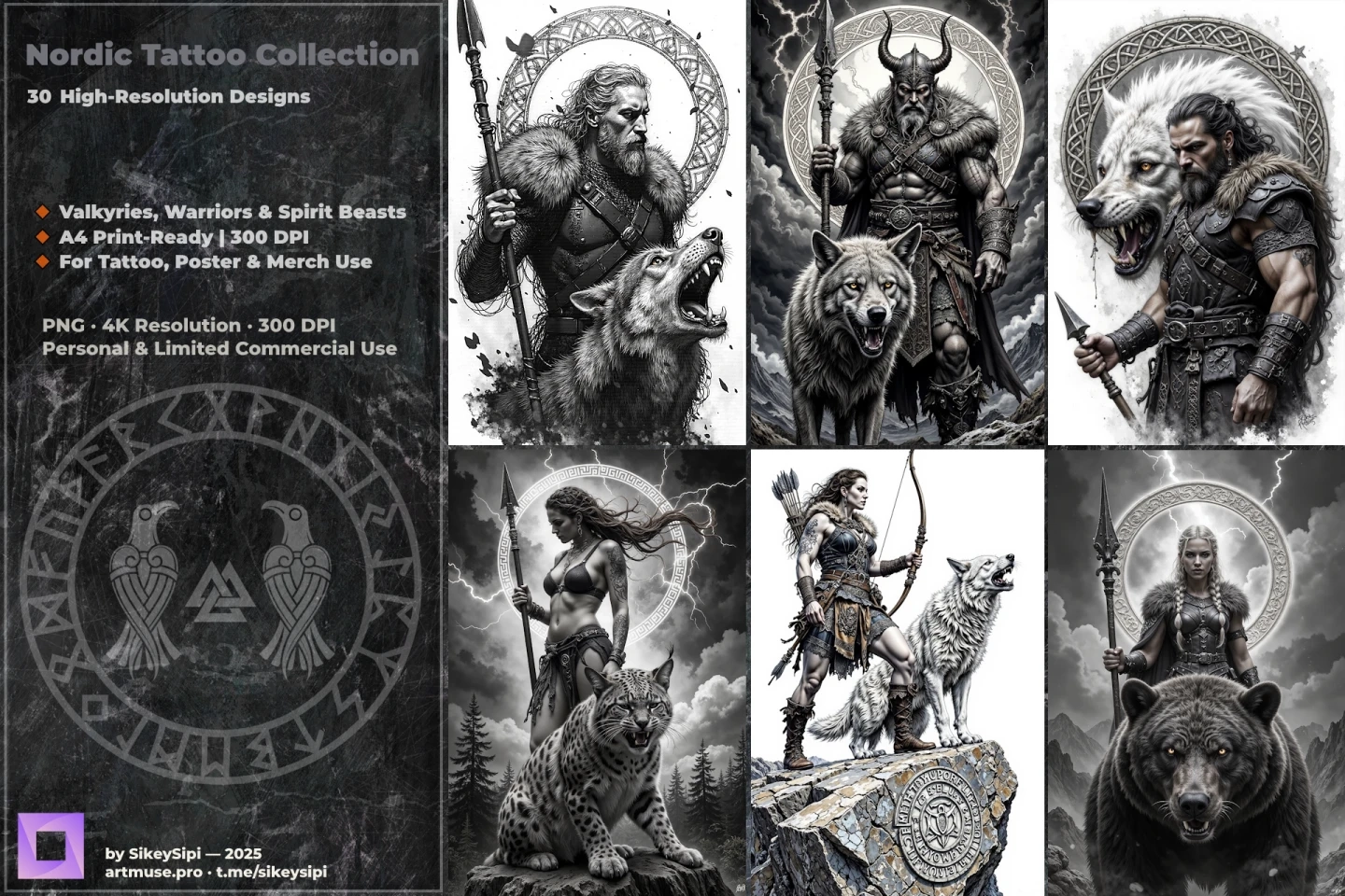 Nordic Tattoo Collection PRO: Tattoo Graphics Inspired by Northern Mythology