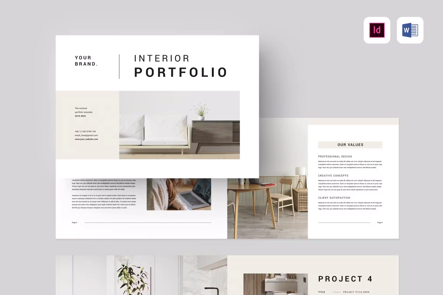 Interior Portfolio Template-Ready-Made Layout for Professional Project Presentation