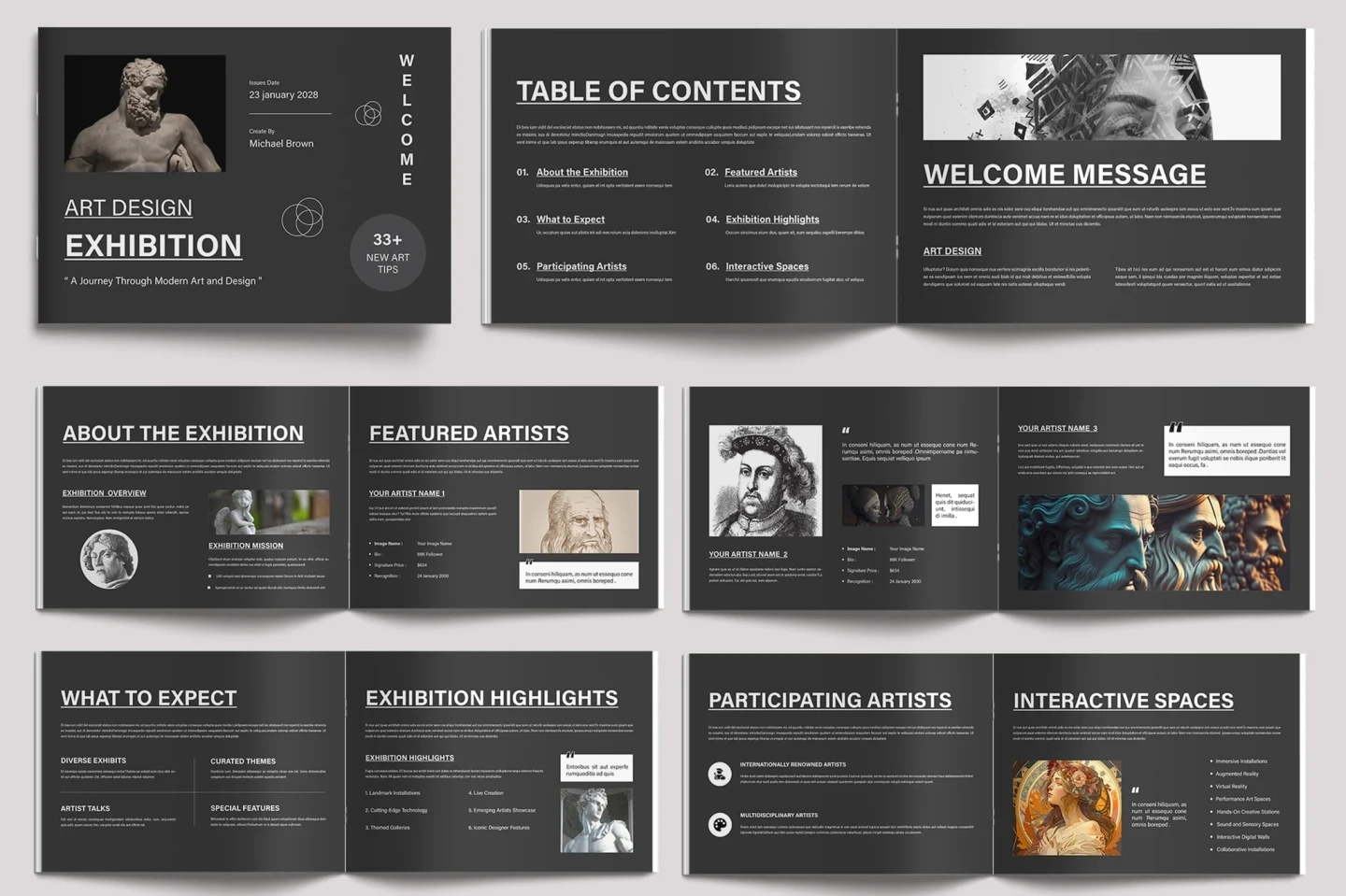 Art Exhibition Portfolio — Minimalist InDesign Template