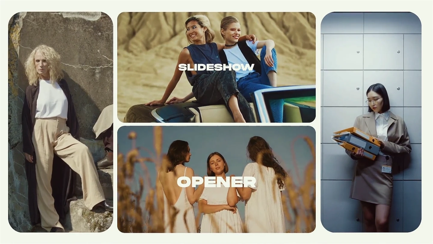 Multi-Screen Bento Slideshow for Video — After Effects Template
