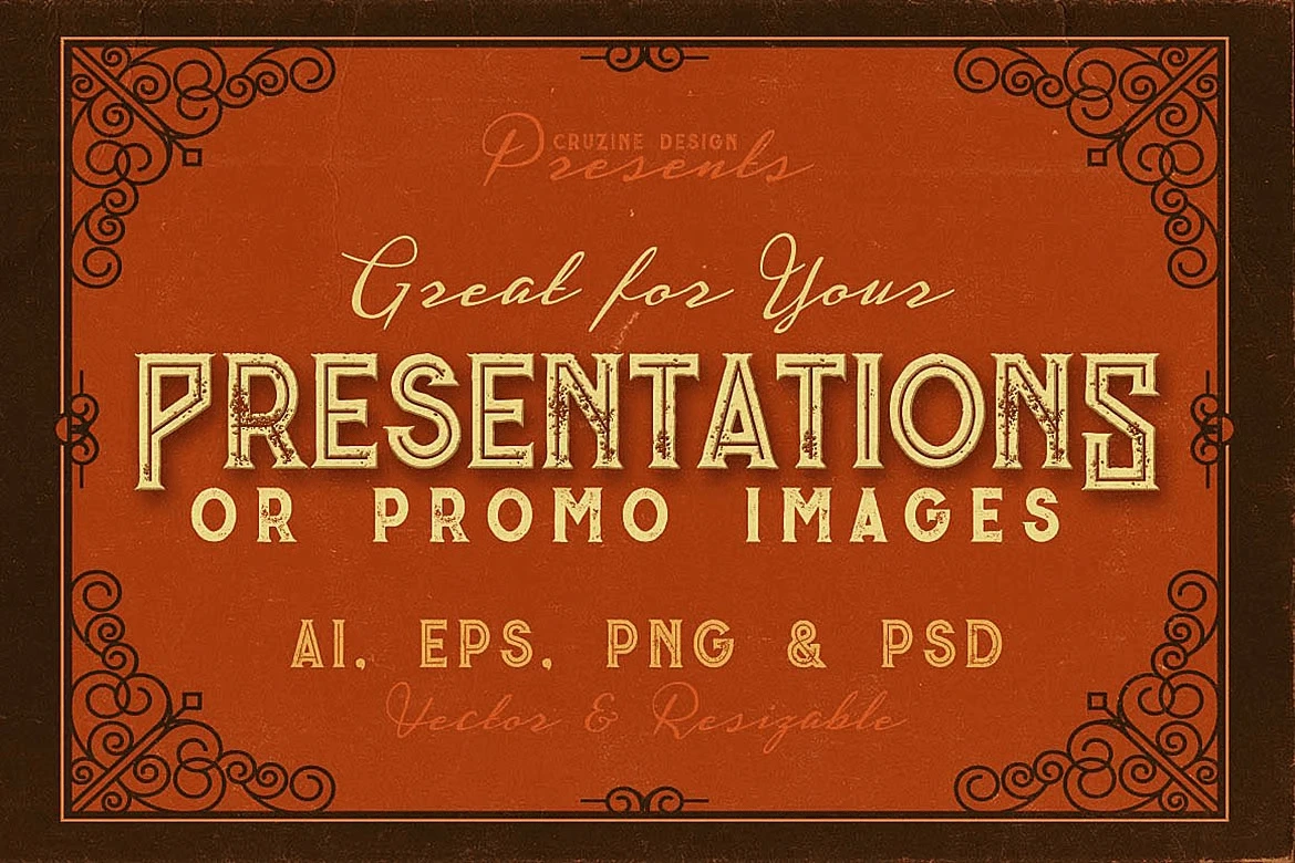 Vintage Frames for Design — 40 Retro-Style Elements (AI, EPS, PNG, PSD)