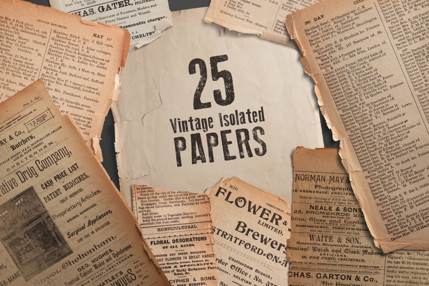 Vintage Newspaper Textures & Backgrounds — Authentic Aged Paper Files in PNG & PSD