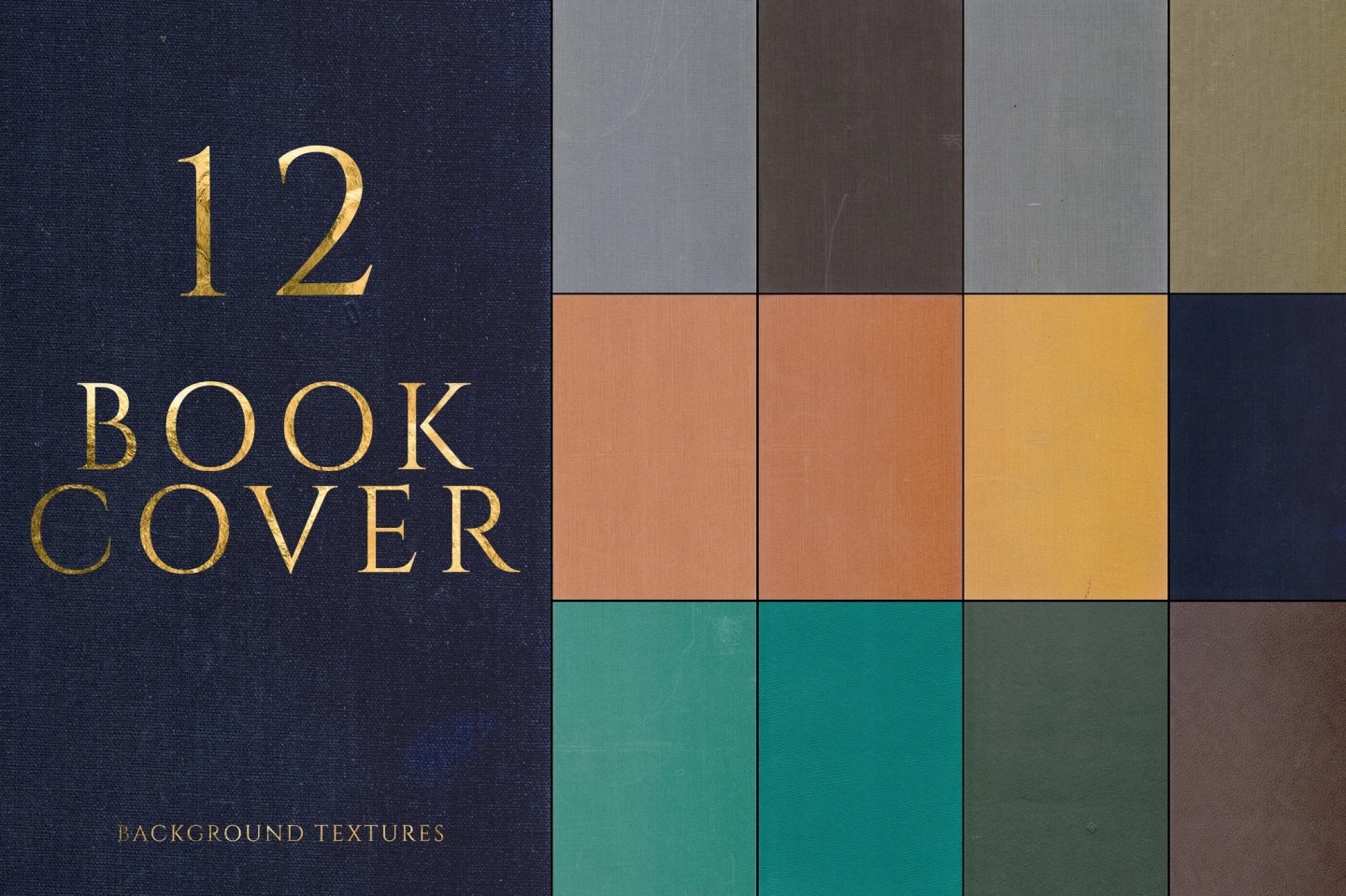 Retro Print Effect Textures – 12 Vintage Book Covers JPG