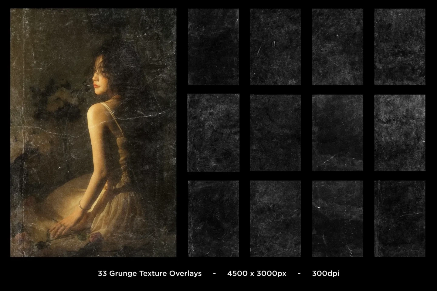 33 Grunge Texture Overlays – High-Resolution Scratches, Cracks, and Dust