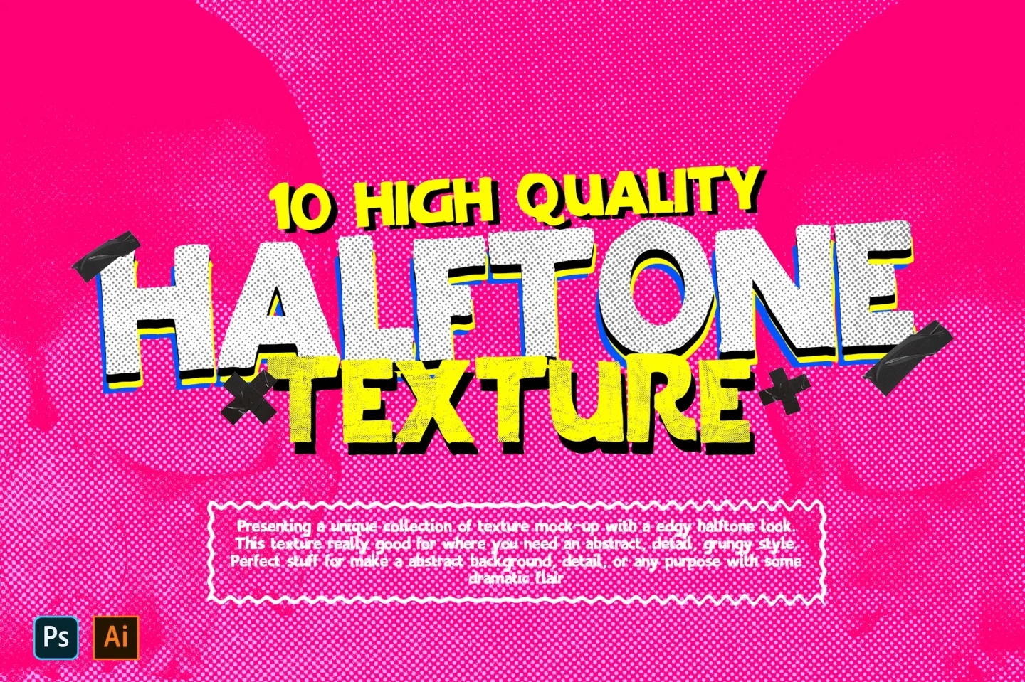 Abstract Halftone Textures in PNG and PSD — 10 High-Res Overlays