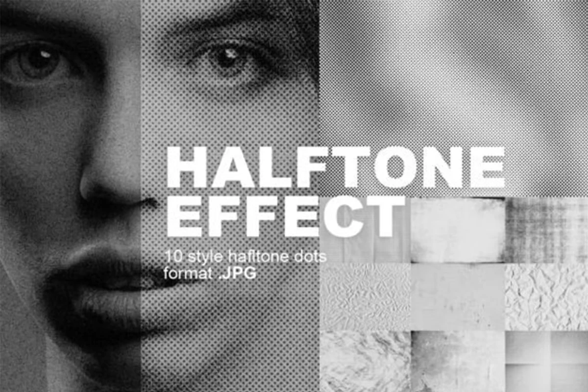 Retro Print Effect Textures — Halftone Graphic Backgrounds Pack
