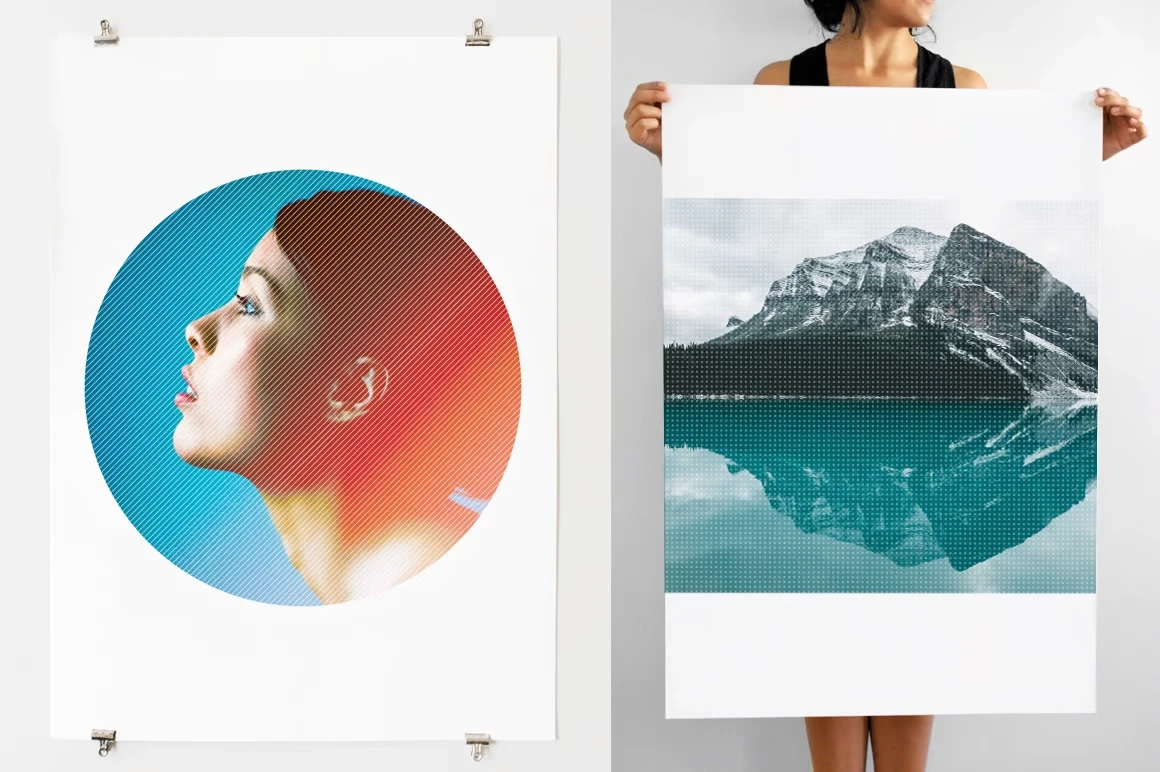 Black and White Retro Print Textures